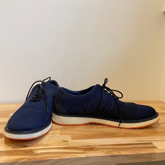 Swims Mens Navy Blue Knit Lace-Up Sneakers With White & Orange Sole Oxford 10 - Picture 9 of 14